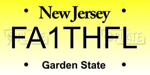 FA1THFL New Jersey License Plate