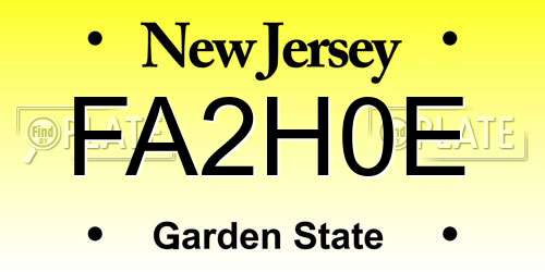 FA2H0E New Jersey License Plate