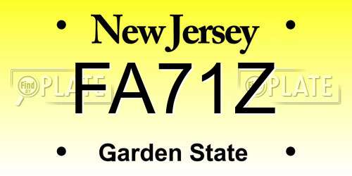FA71Z New Jersey License Plate