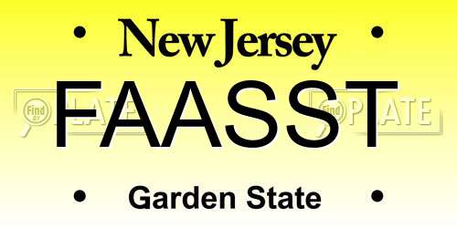 FAASST New Jersey License Plate