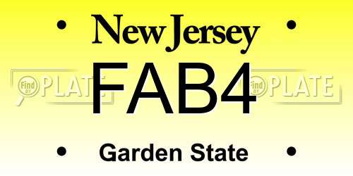 FAB4 New Jersey License Plate
