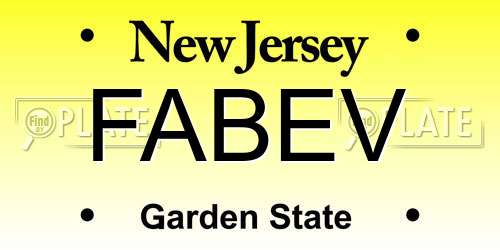 FABEV New Jersey License Plate