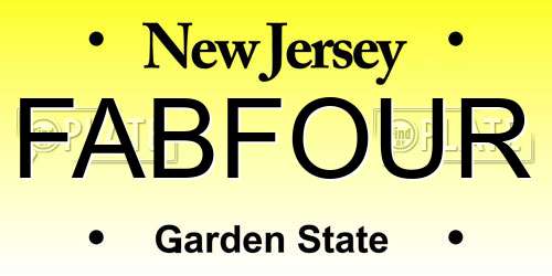 FABFOUR New Jersey License Plate