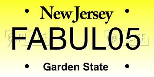 FABUL05 New Jersey License Plate