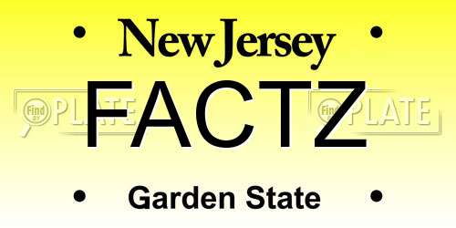 FACTZ New Jersey License Plate