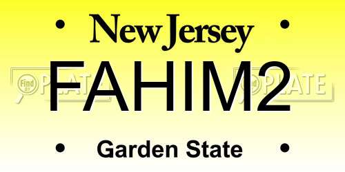 FAHIM2 New Jersey License Plate