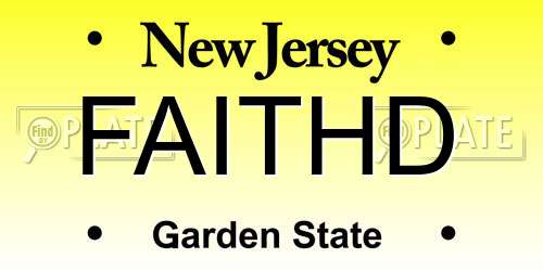 FAITHD New Jersey License Plate