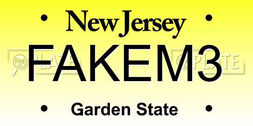 FAKEM3 New Jersey License Plate