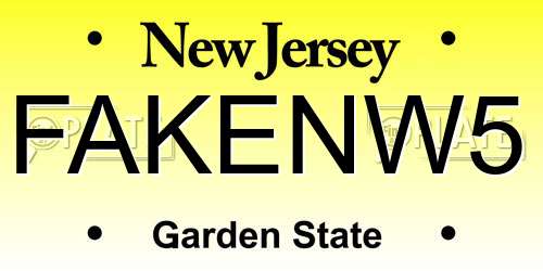 FAKENW5 New Jersey License Plate