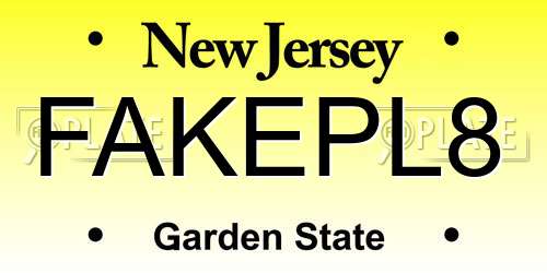 FAKEPL8 New Jersey License Plate