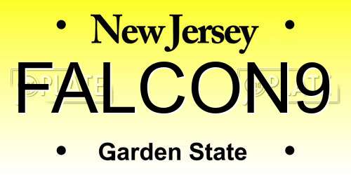 FALCON9 New Jersey License Plate