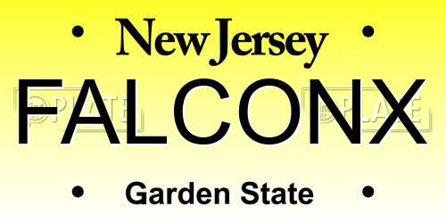 FALCONX New Jersey License Plate