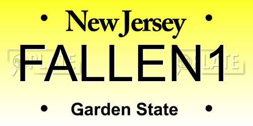 FALLEN1 New Jersey License Plate