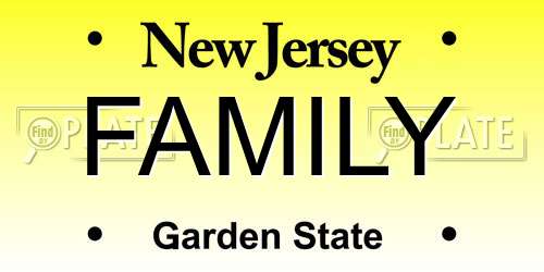 FAMILY New Jersey License Plate