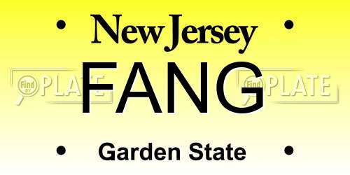 FANG New Jersey License Plate