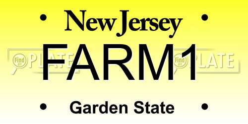 FARM1 New Jersey License Plate