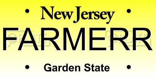 FARMERR New Jersey License Plate