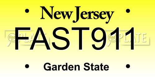 FAST911 New Jersey License Plate