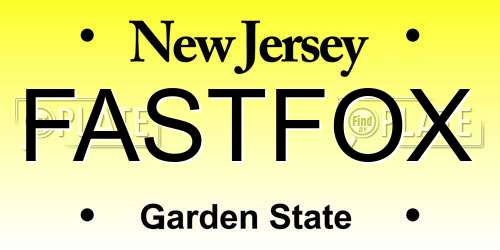 FASTFOX New Jersey License Plate