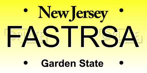 FASTRSA New Jersey License Plate