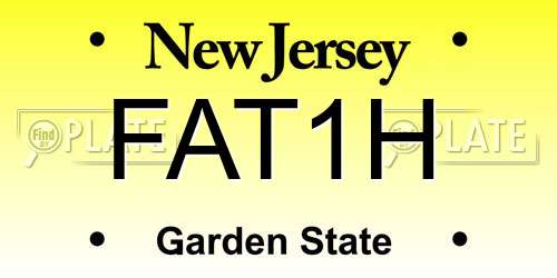 FAT1H New Jersey License Plate