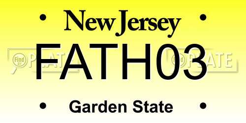 FATH03 New Jersey License Plate