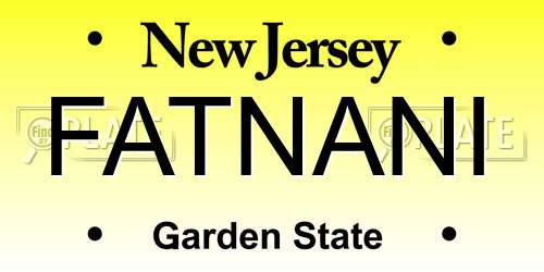 FATNANI New Jersey License Plate