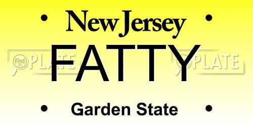 FATTY New Jersey License Plate