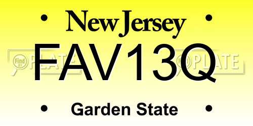 FAV13Q New Jersey License Plate