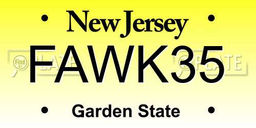 FAWK35 New Jersey License Plate