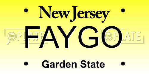FAYGO New Jersey License Plate
