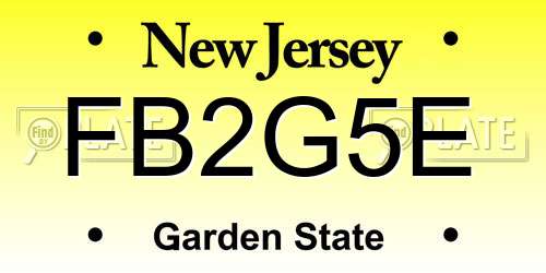 FB2G5E New Jersey License Plate