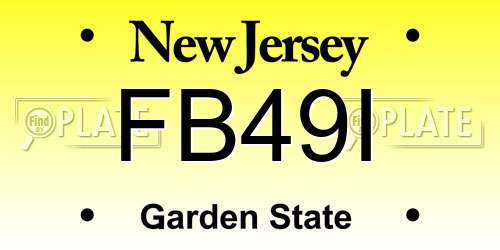 FB49I New Jersey License Plate