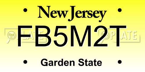 FB5M2T New Jersey License Plate