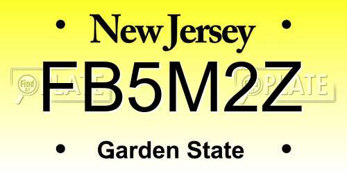 FB5M2Z New Jersey License Plate