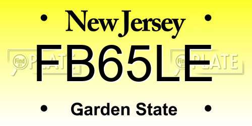 FB65LE New Jersey License Plate