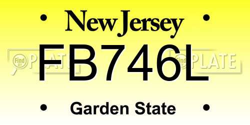 FB746L New Jersey License Plate