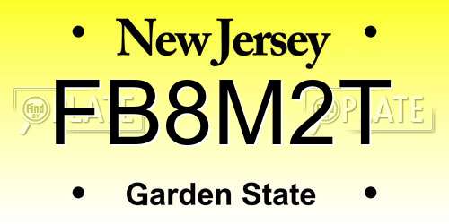 FB8M2T New Jersey License Plate