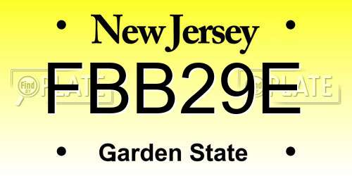 FBB29E New Jersey License Plate