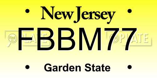 FBBM77 New Jersey License Plate
