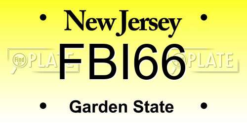 FBI66 New Jersey License Plate