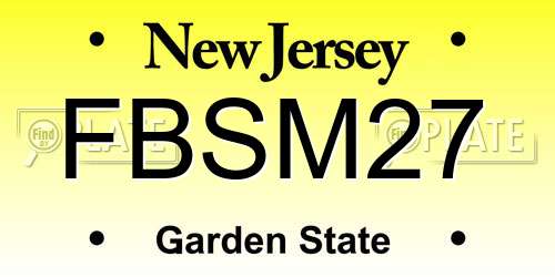 FBSM27 New Jersey License Plate