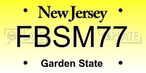 FBSM77 New Jersey License Plate