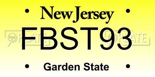 FBST93 New Jersey License Plate