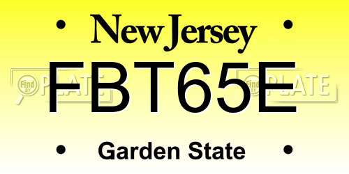 FBT65E New Jersey License Plate