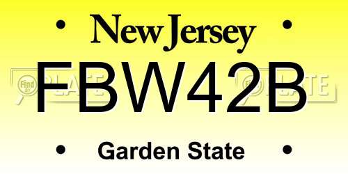 FBW42B New Jersey License Plate