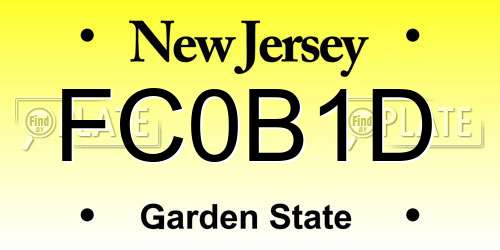 FC0B1D New Jersey License Plate