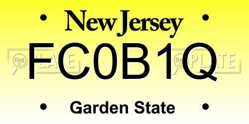 FC0B1Q New Jersey License Plate