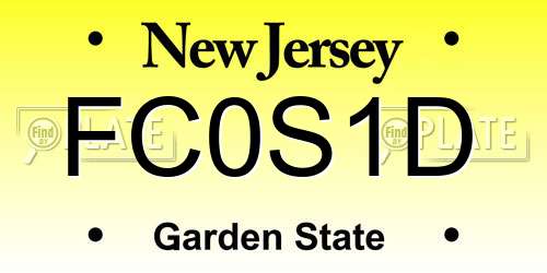 FC0S1D New Jersey License Plate