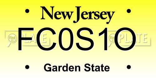 FC0S1O New Jersey License Plate